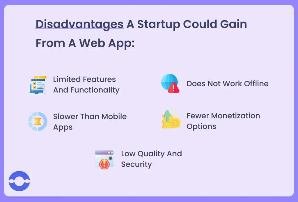 Disadvantages of web app